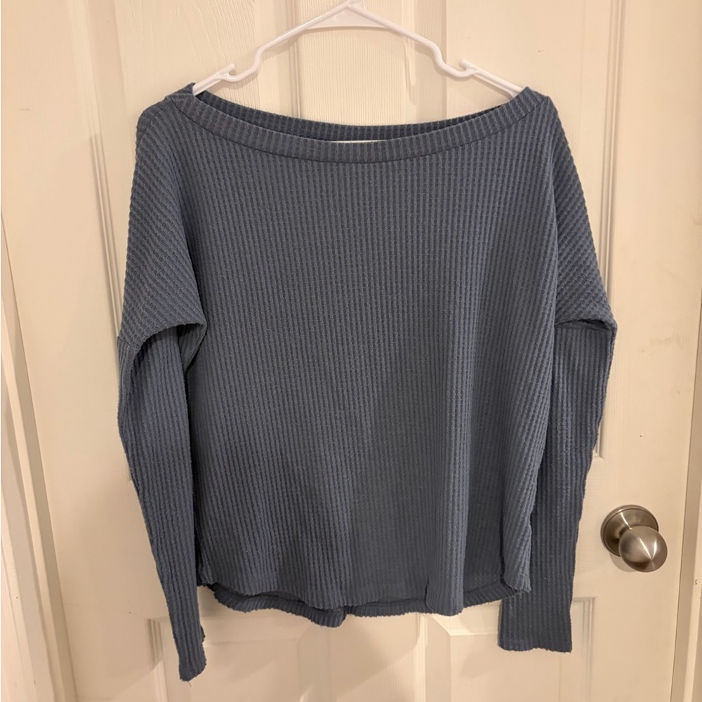Aeropostale Soft Waffle Knit Tee in Light Blue